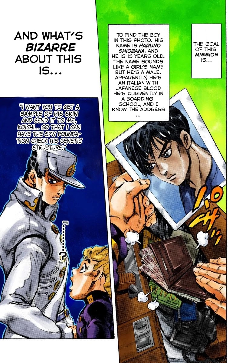 JoJo's Bizarre Adventure Part 5 - Vento Aureo (Official Colored) Chapter 1 page 6 - Chapter 1: Gold Experience Part 1