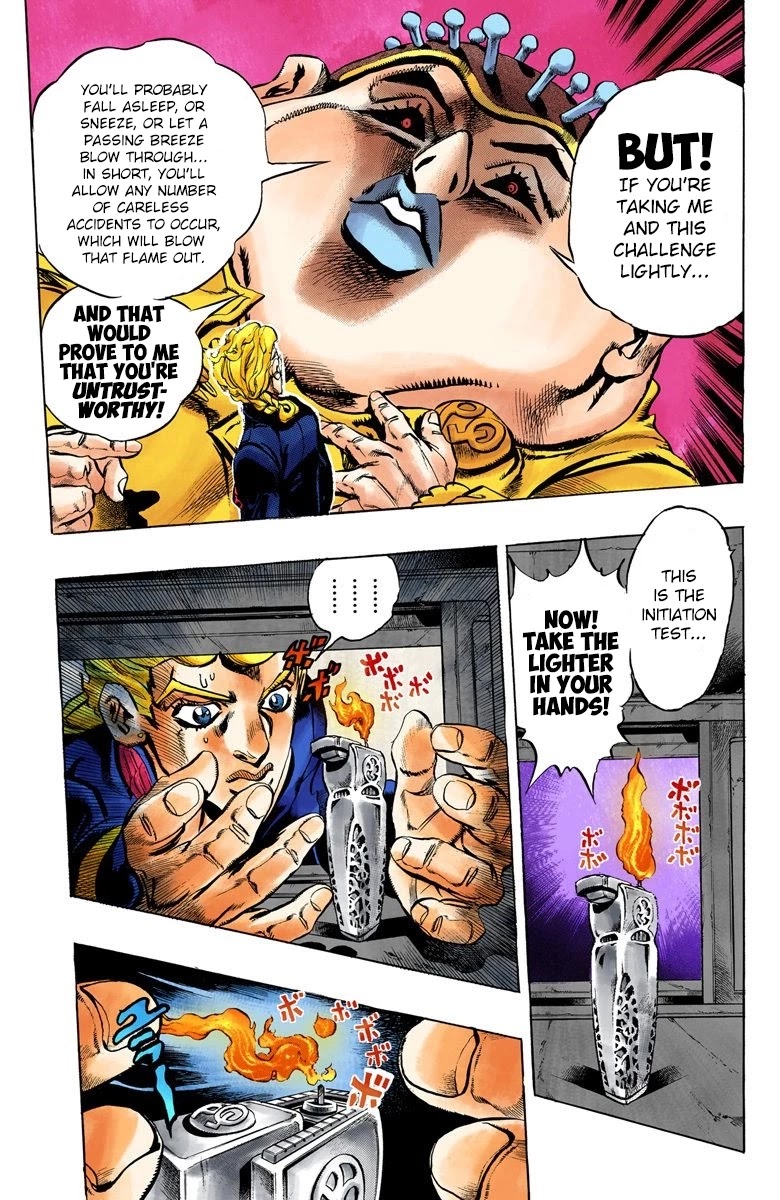 JoJo's Bizarre Adventure Part 5 - Vento Aureo (Official Colored) Chapter 10 page 10 - Chapter 10: Meet the Gangster Behind the Wall Part 2
