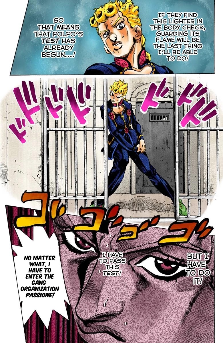 JoJo's Bizarre Adventure Part 5 - Vento Aureo (Official Colored) Chapter 10 page 14 - Chapter 10: Meet the Gangster Behind the Wall Part 2