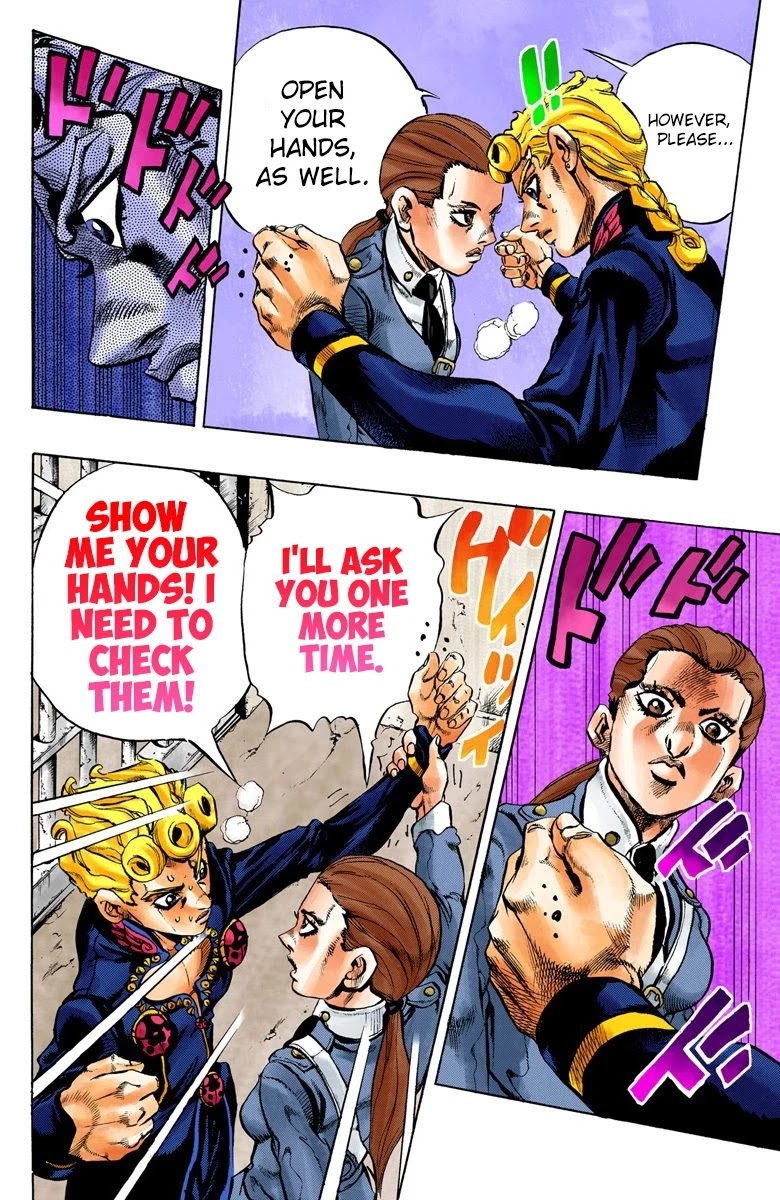 JoJo's Bizarre Adventure Part 5 - Vento Aureo (Official Colored) Chapter 10 page 17 - Chapter 10: Meet the Gangster Behind the Wall Part 2