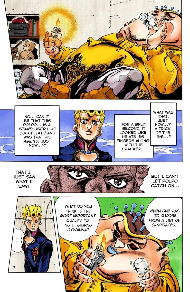 JoJo's Bizarre Adventure Part 5 - Vento Aureo (Official Colored) Chapter 10 page 4 - Chapter 10: Meet the Gangster Behind the Wall Part 2