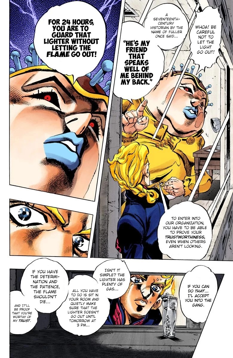 JoJo's Bizarre Adventure Part 5 - Vento Aureo (Official Colored) Chapter 10 page 9 - Chapter 10: Meet the Gangster Behind the Wall Part 2
