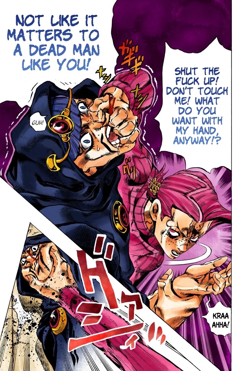 JoJo's Bizarre Adventure Part 5 - Vento Aureo (Official Colored) Chapter 102 page 12 - Chapter 102: The Island of Sardegna - Storm Warning!