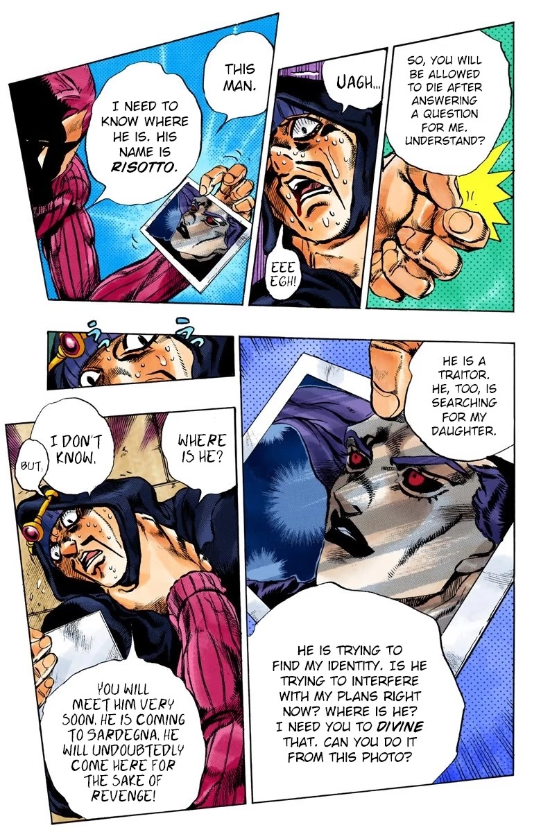 JoJo's Bizarre Adventure Part 5 - Vento Aureo (Official Colored) Chapter 102 page 16 - Chapter 102: The Island of Sardegna - Storm Warning!