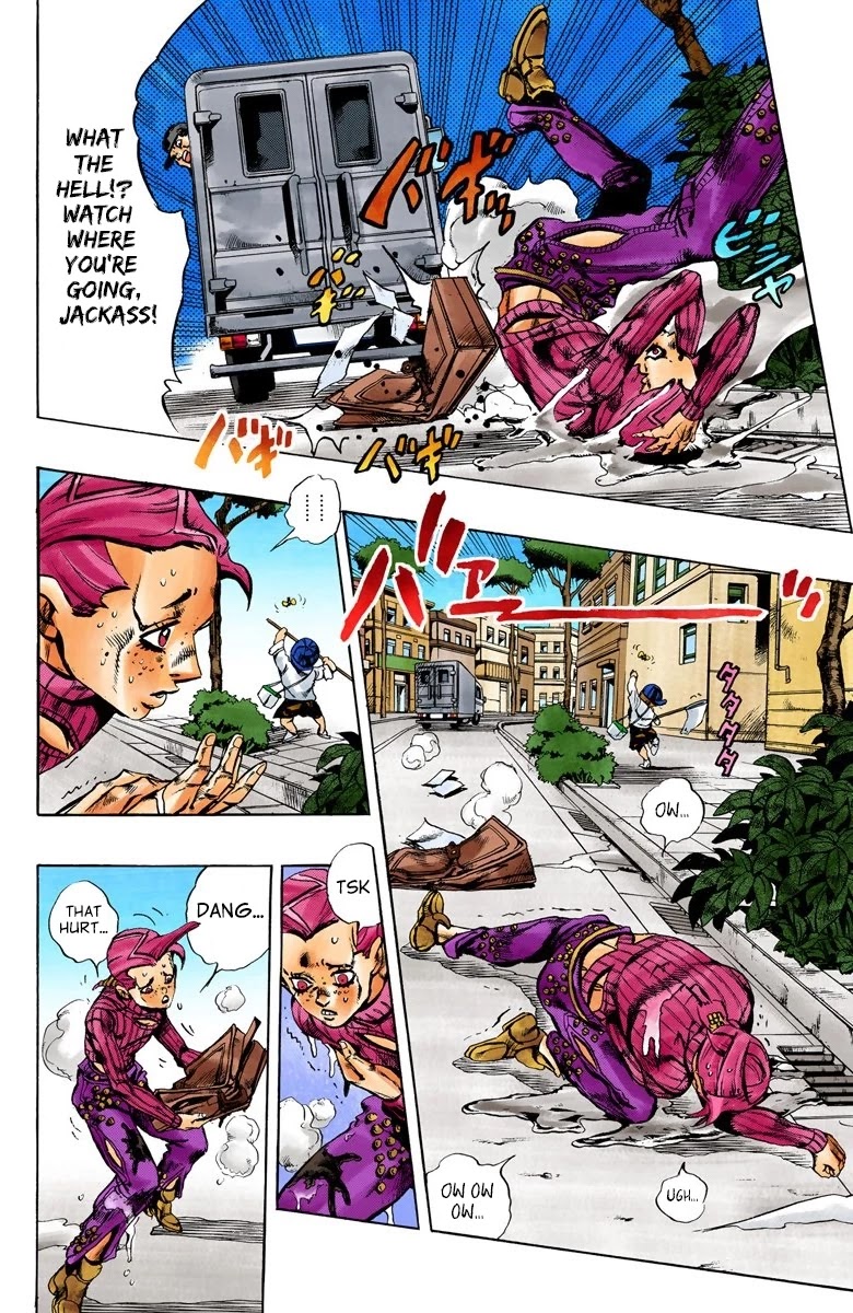 JoJo's Bizarre Adventure Part 5 - Vento Aureo (Official Colored) Chapter 102 page 5 - Chapter 102: The Island of Sardegna - Storm Warning!
