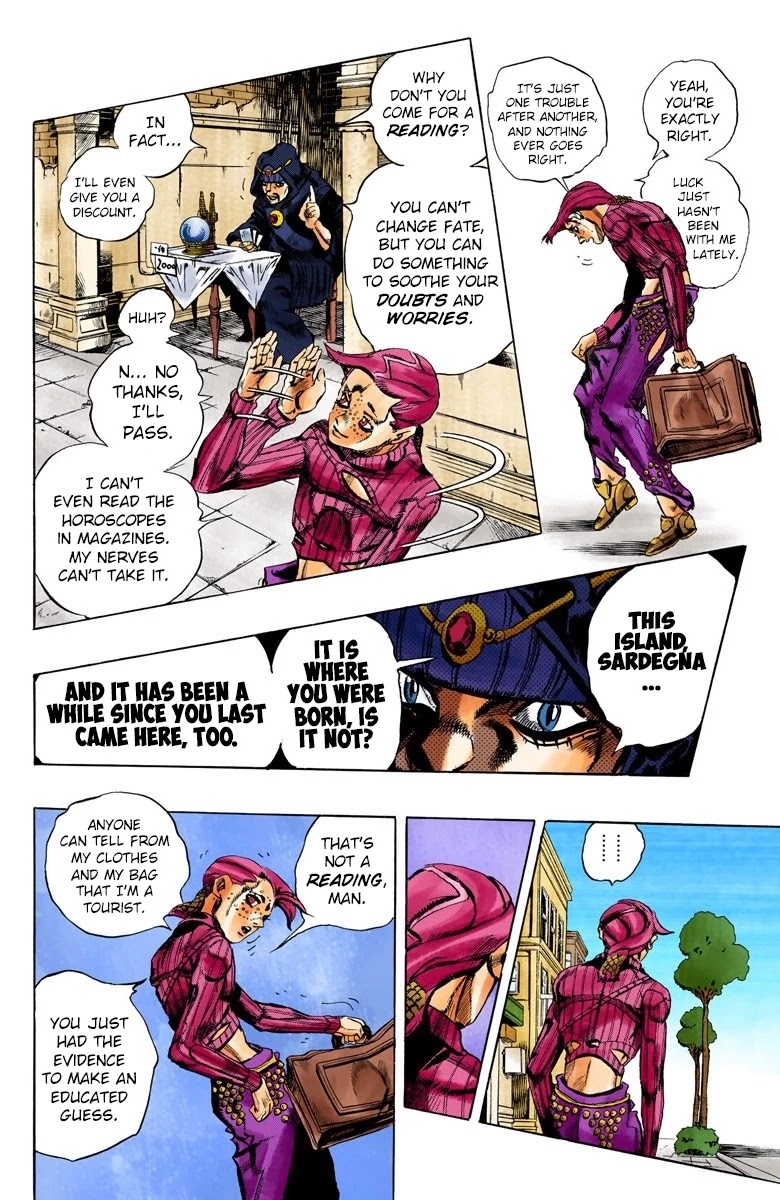 JoJo's Bizarre Adventure Part 5 - Vento Aureo (Official Colored) Chapter 102 page 7 - Chapter 102: The Island of Sardegna - Storm Warning!