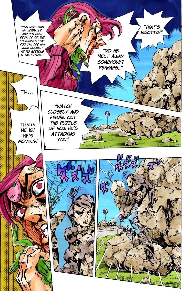 JoJo's Bizarre Adventure Part 5 - Vento Aureo (Official Colored) Chapter 105 page 17 - Chapter 105: King Crimson Vs Metallica Part 1