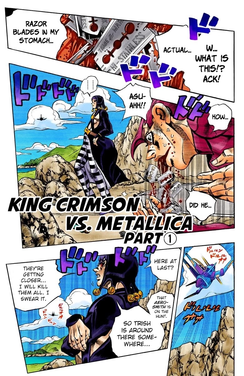 JoJo's Bizarre Adventure Part 5 - Vento Aureo (Official Colored) Chapter 105 page 2 - Chapter 105: King Crimson Vs Metallica Part 1