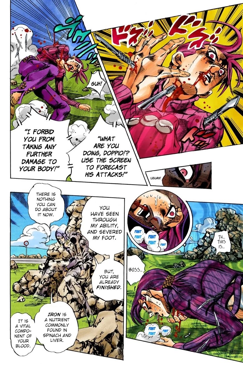 JoJo's Bizarre Adventure Part 5 - Vento Aureo (Official Colored) Chapter 107 page 12 - Chapter 107: King Crimson Vs Metallica Part 3