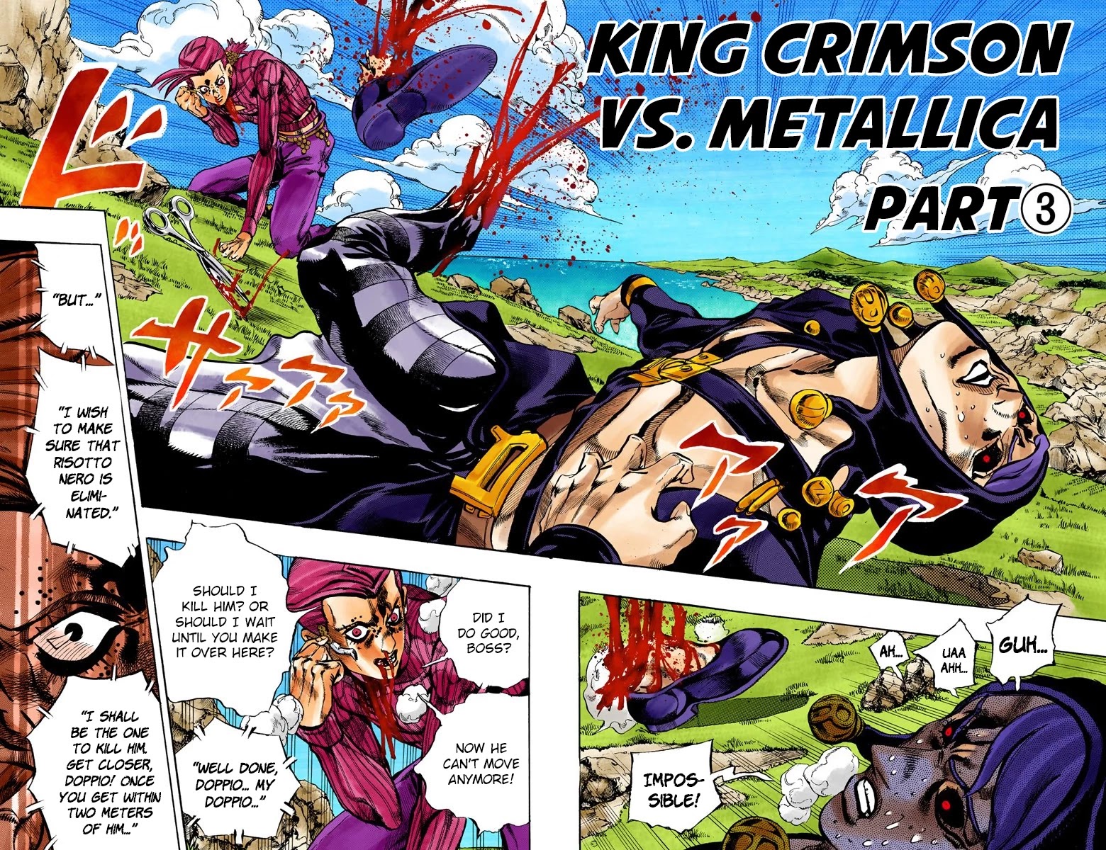 JoJo's Bizarre Adventure Part 5 - Vento Aureo (Official Colored) Chapter 107 page 3 - Chapter 107: King Crimson Vs Metallica Part 3