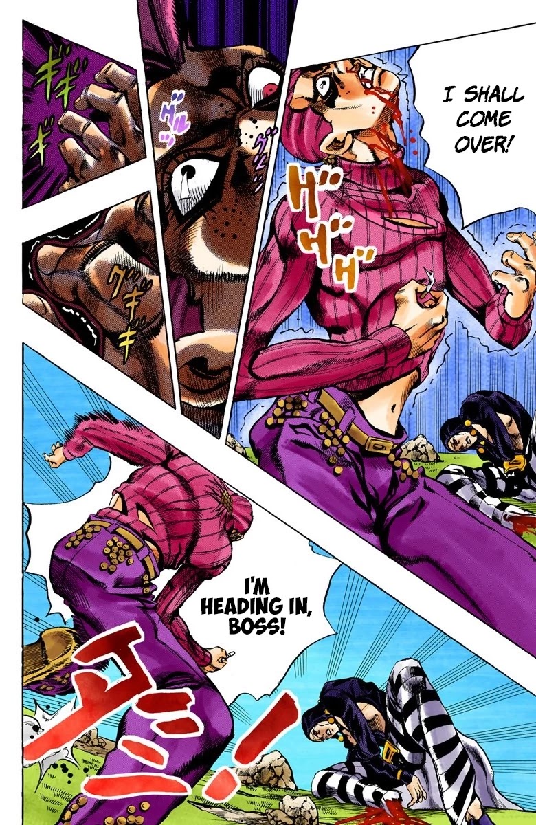 JoJo's Bizarre Adventure Part 5 - Vento Aureo (Official Colored) Chapter 107 page 4 - Chapter 107: King Crimson Vs Metallica Part 3