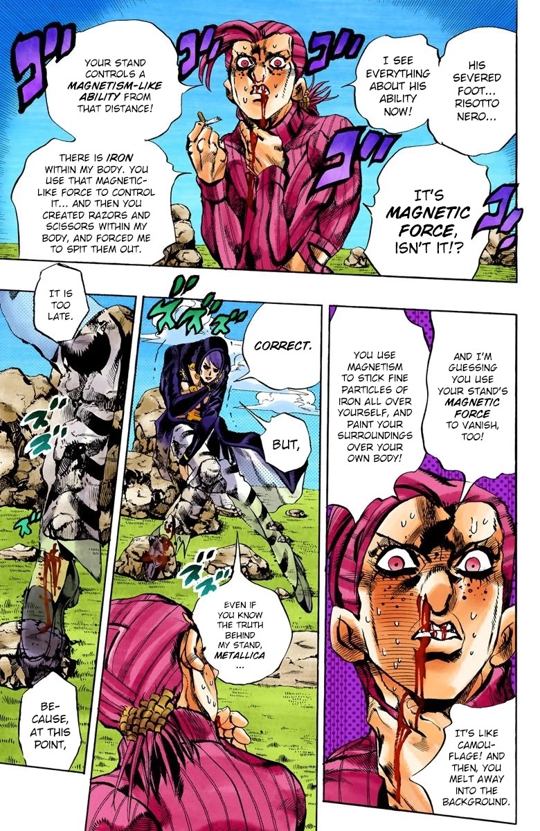 JoJo's Bizarre Adventure Part 5 - Vento Aureo (Official Colored) Chapter 107 page 9 - Chapter 107: King Crimson Vs Metallica Part 3