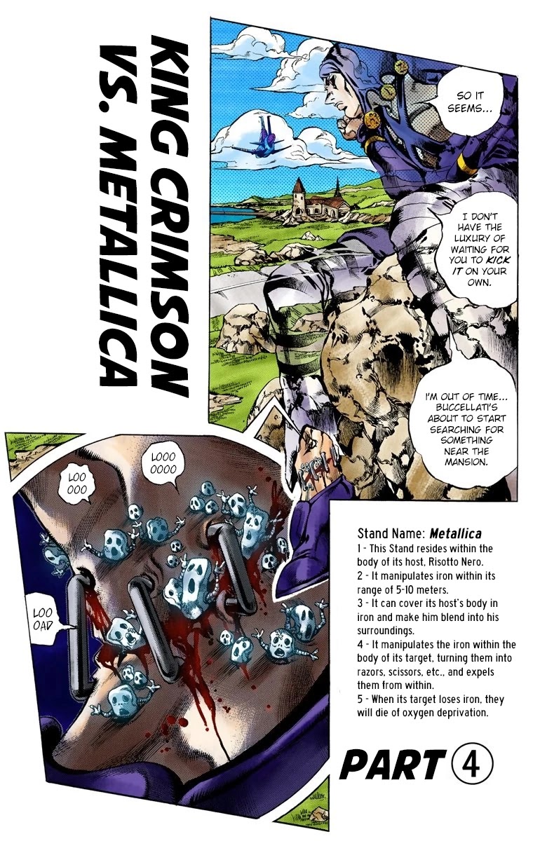 JoJo's Bizarre Adventure Part 5 - Vento Aureo (Official Colored) Chapter 108 page 2 - Chapter 108: King Crimson Vs Metallica Part 4