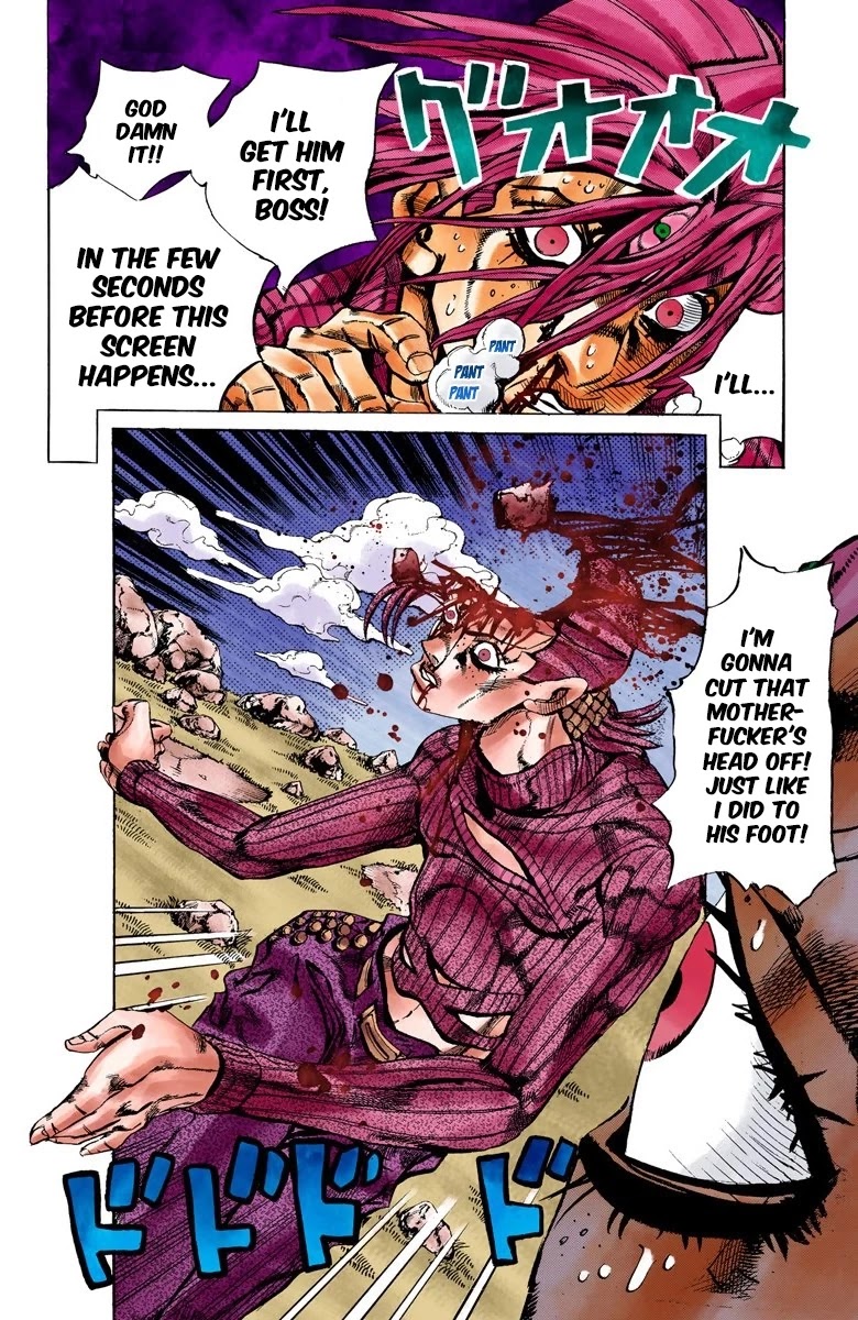JoJo's Bizarre Adventure Part 5 - Vento Aureo (Official Colored) Chapter 108 page 3 - Chapter 108: King Crimson Vs Metallica Part 4