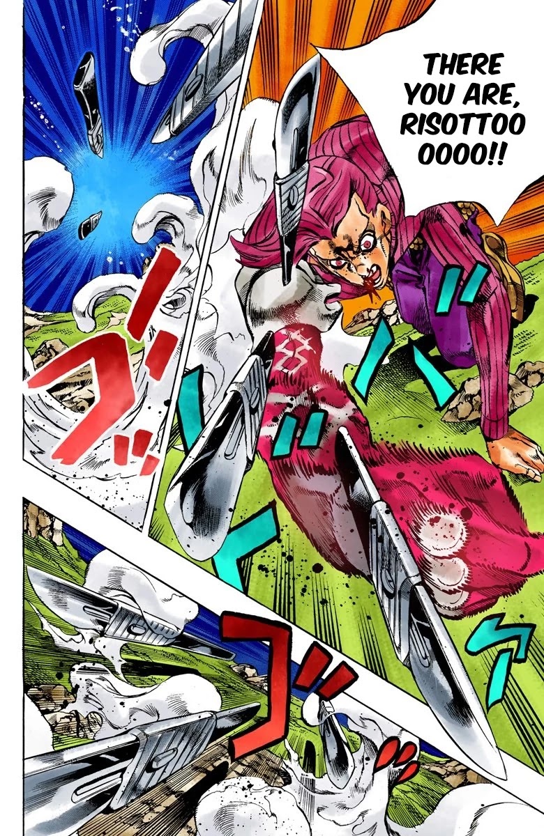 JoJo's Bizarre Adventure Part 5 - Vento Aureo (Official Colored) Chapter 108 page 9 - Chapter 108: King Crimson Vs Metallica Part 4