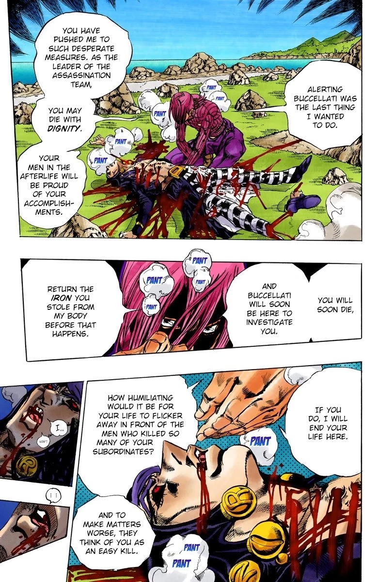 JoJo's Bizarre Adventure Part 5 - Vento Aureo (Official Colored) Chapter 109 page 9 - Chapter 109: King Crimson Vs Metallica Part 5