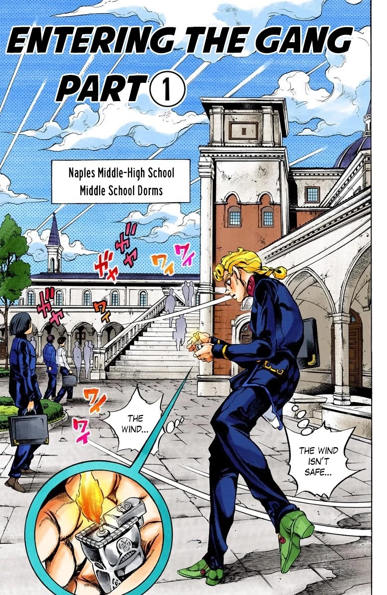JoJo's Bizarre Adventure Part 5 - Vento Aureo (Official Colored) Chapter 11 page 2 - Chapter 11: Entering the Gang Part 1