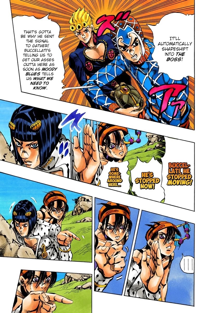 JoJo's Bizarre Adventure Part 5 - Vento Aureo (Official Colored) Chapter 110 page 7 - Chapter 110: King Crimson Vs Metallica Part 6