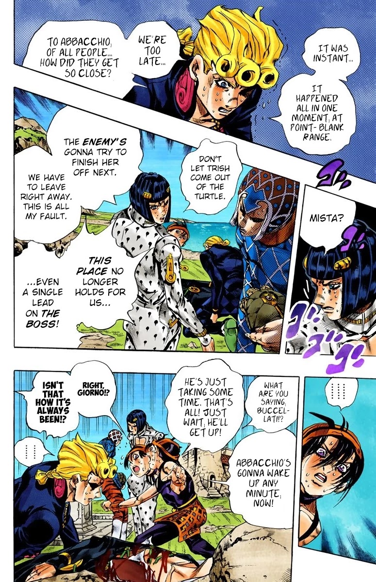 JoJo's Bizarre Adventure Part 5 - Vento Aureo (Official Colored) Chapter 111 page 10 - Chapter 111: Feels Like The Sky Could Come Down On Us At Any Minute