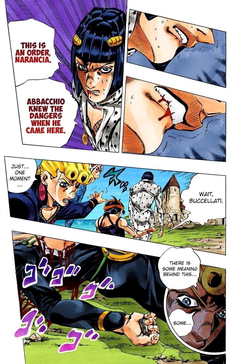 JoJo's Bizarre Adventure Part 5 - Vento Aureo (Official Colored) Chapter 111 page 13 - Chapter 111: Feels Like The Sky Could Come Down On Us At Any Minute