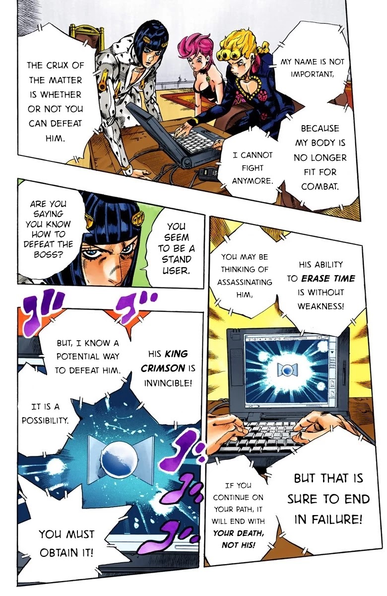 JoJo's Bizarre Adventure Part 5 - Vento Aureo (Official Colored) Chapter 112 page 11 - Chapter 112: Pronto! On The Line Part 1