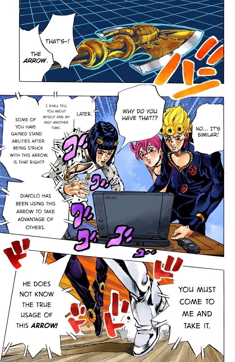 JoJo's Bizarre Adventure Part 5 - Vento Aureo (Official Colored) Chapter 112 page 14 - Chapter 112: Pronto! On The Line Part 1