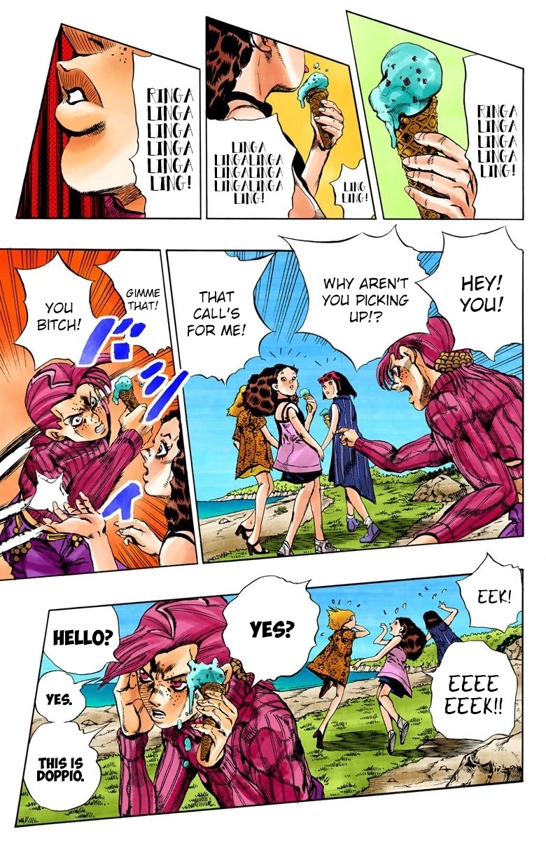 JoJo's Bizarre Adventure Part 5 - Vento Aureo (Official Colored) Chapter 112 page 16 - Chapter 112: Pronto! On The Line Part 1