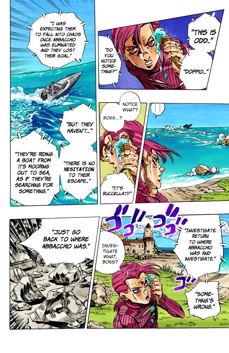 JoJo's Bizarre Adventure Part 5 - Vento Aureo (Official Colored) Chapter 112 page 17 - Chapter 112: Pronto! On The Line Part 1