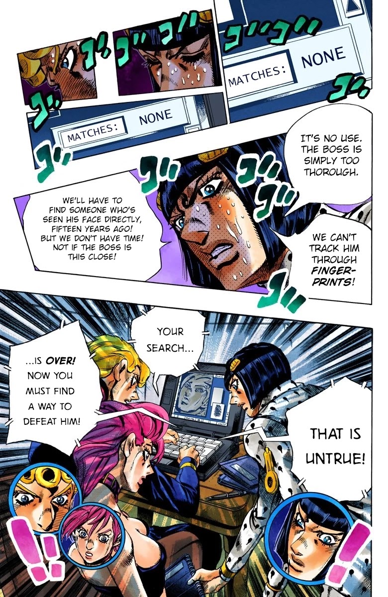 JoJo's Bizarre Adventure Part 5 - Vento Aureo (Official Colored) Chapter 112 page 7 - Chapter 112: Pronto! On The Line Part 1