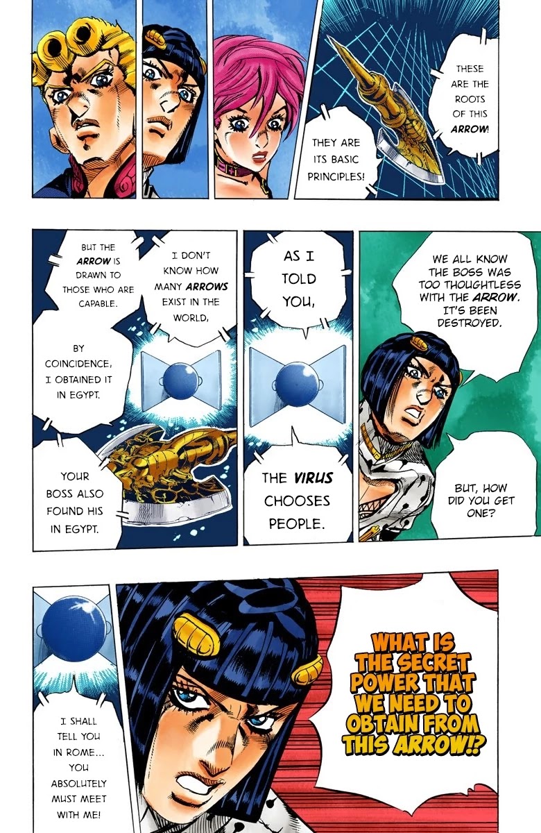 JoJo's Bizarre Adventure Part 5 - Vento Aureo (Official Colored) Chapter 113 page 11 - Chapter 113: Pronto! On The Line Part 2