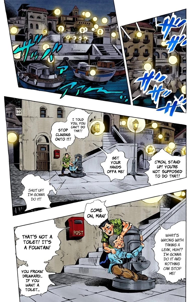 JoJo's Bizarre Adventure Part 5 - Vento Aureo (Official Colored) Chapter 113 page 14 - Chapter 113: Pronto! On The Line Part 2
