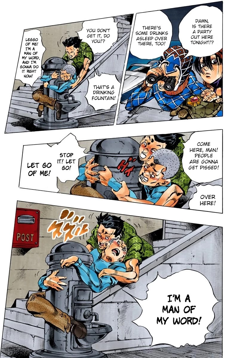 JoJo's Bizarre Adventure Part 5 - Vento Aureo (Official Colored) Chapter 113 page 16 - Chapter 113: Pronto! On The Line Part 2