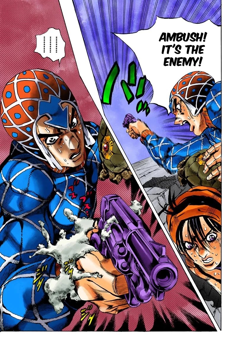JoJo's Bizarre Adventure Part 5 - Vento Aureo (Official Colored) Chapter 113 page 20 - Chapter 113: Pronto! On The Line Part 2