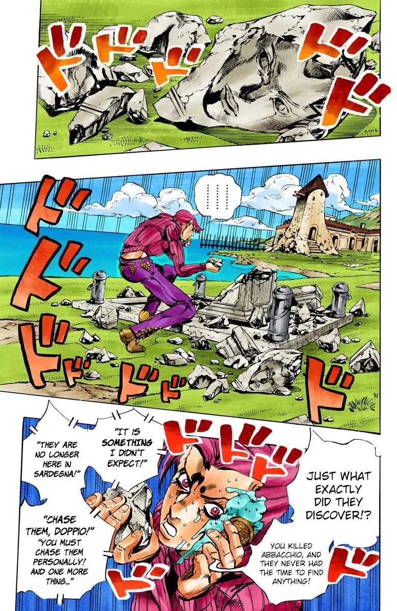 JoJo's Bizarre Adventure Part 5 - Vento Aureo (Official Colored) Chapter 113 page 4 - Chapter 113: Pronto! On The Line Part 2