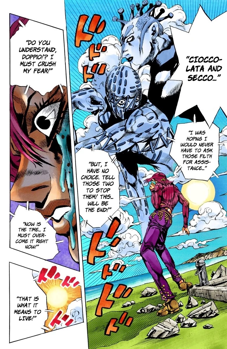 JoJo's Bizarre Adventure Part 5 - Vento Aureo (Official Colored) Chapter 113 page 5 - Chapter 113: Pronto! On The Line Part 2
