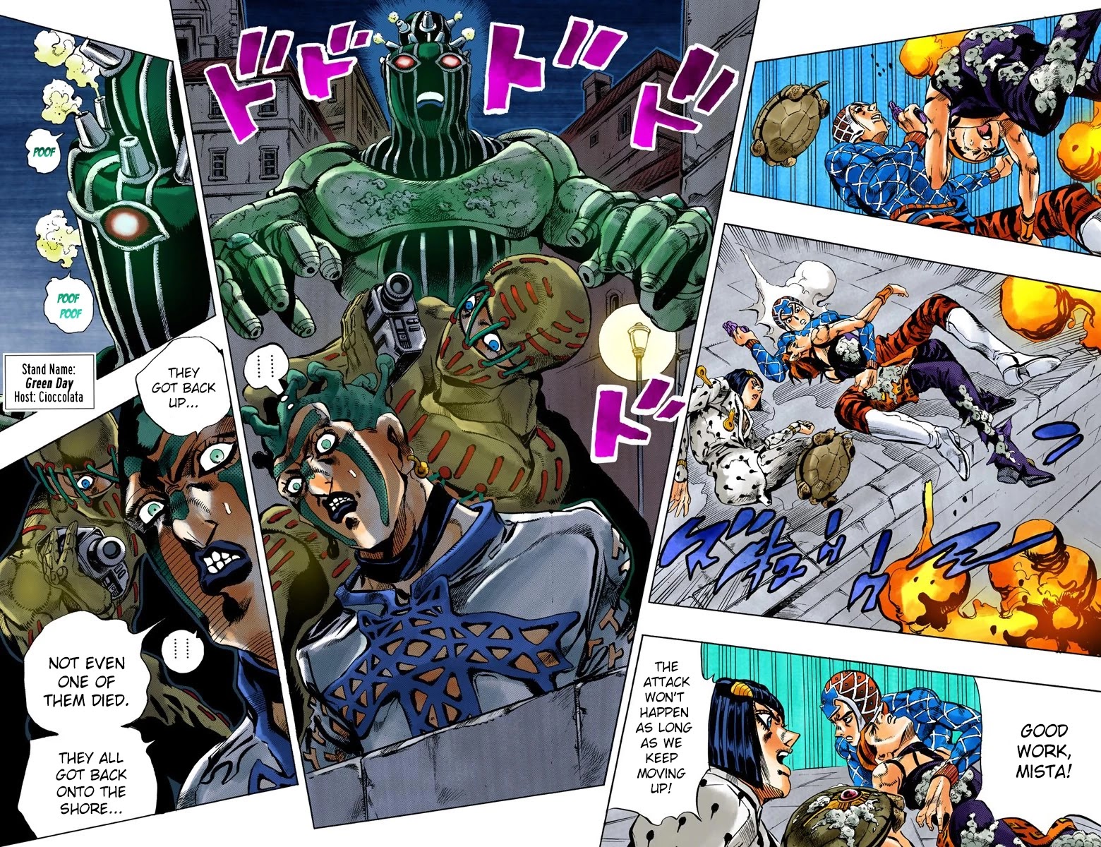 JoJo's Bizarre Adventure Part 5 - Vento Aureo (Official Colored) Chapter 115 page 10 - Chapter 115: Green Day and Oasis Part 1