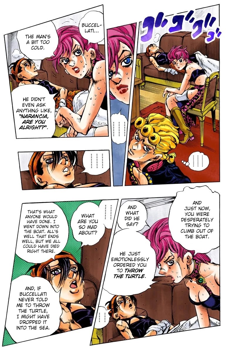 JoJo's Bizarre Adventure Part 5 - Vento Aureo (Official Colored) Chapter 115 page 12 - Chapter 115: Green Day and Oasis Part 1