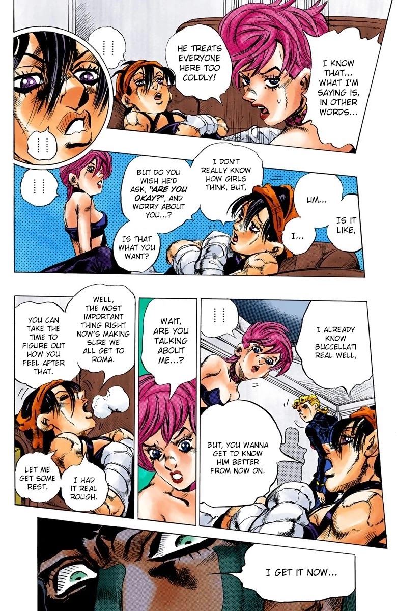 JoJo's Bizarre Adventure Part 5 - Vento Aureo (Official Colored) Chapter 115 page 13 - Chapter 115: Green Day and Oasis Part 1