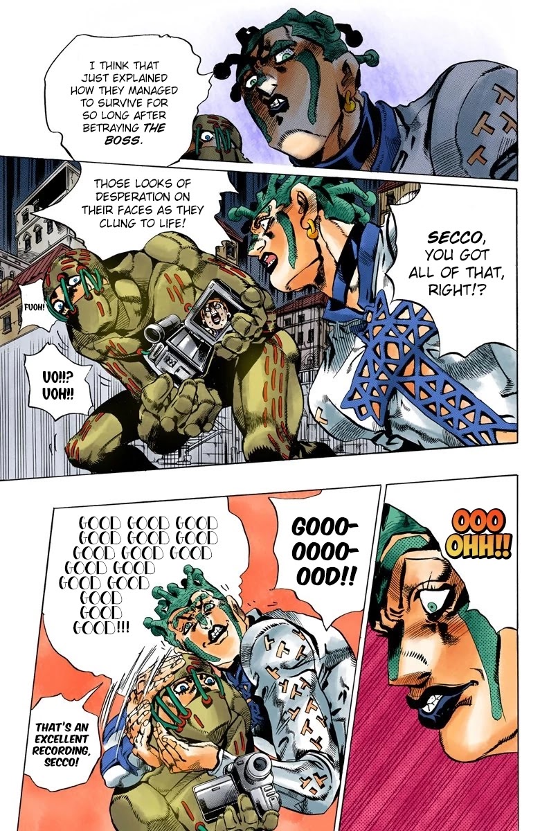 JoJo's Bizarre Adventure Part 5 - Vento Aureo (Official Colored) Chapter 115 page 14 - Chapter 115: Green Day and Oasis Part 1