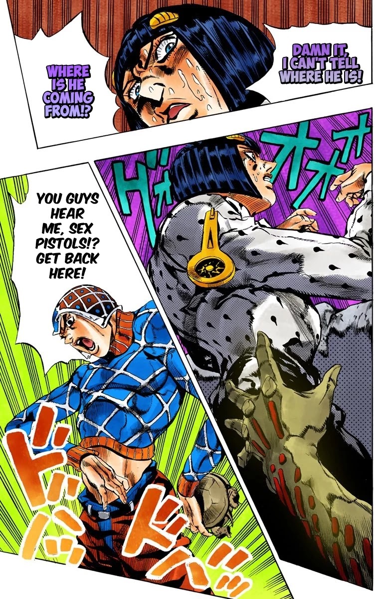 JoJo's Bizarre Adventure Part 5 - Vento Aureo (Official Colored) Chapter 116 page 17 - Chapter 116: Green Day and Oasis Part 2