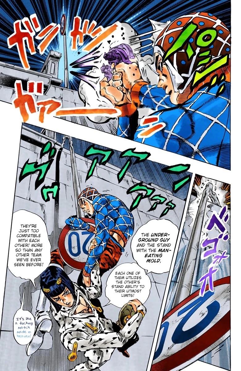 JoJo's Bizarre Adventure Part 5 - Vento Aureo (Official Colored) Chapter 116 page 19 - Chapter 116: Green Day and Oasis Part 2