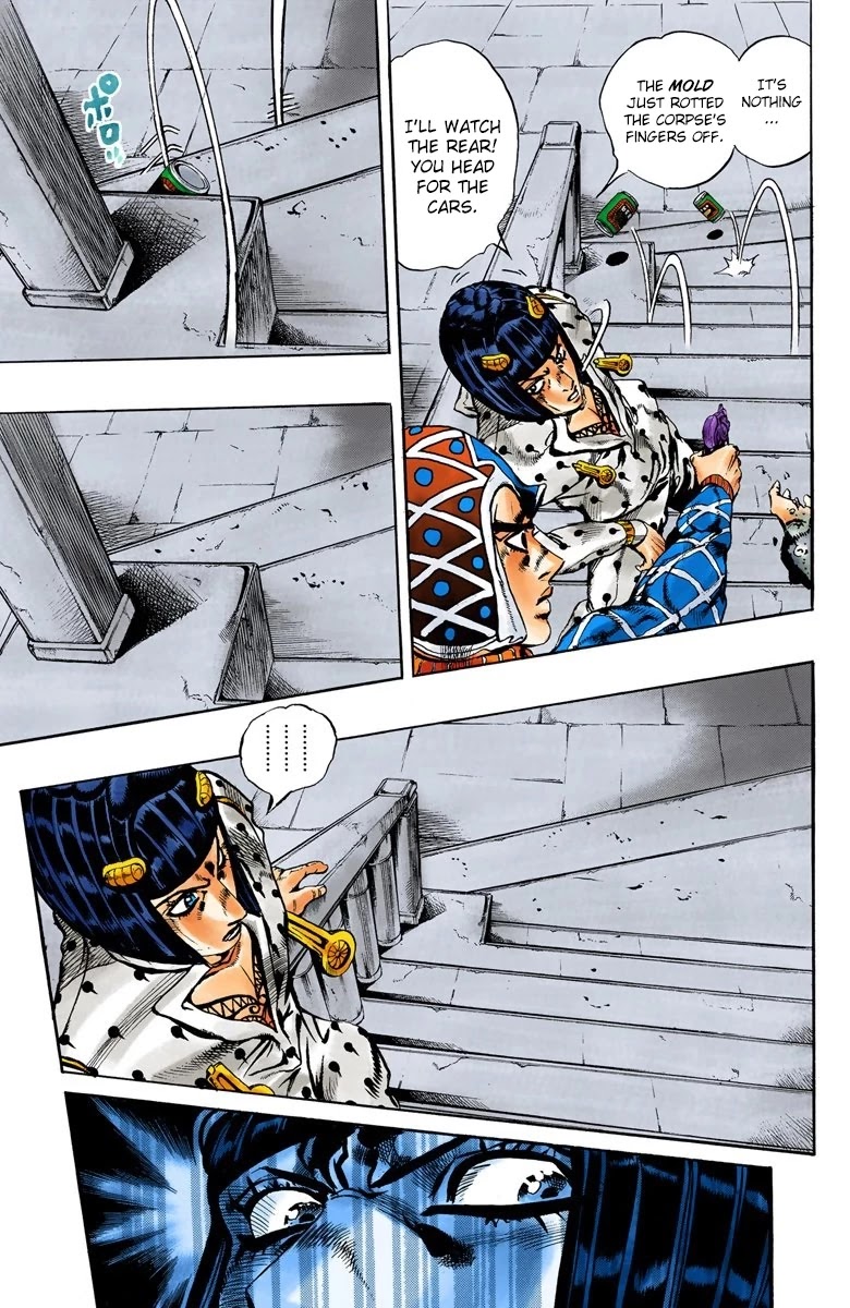JoJo's Bizarre Adventure Part 5 - Vento Aureo (Official Colored) Chapter 116 page 6 - Chapter 116: Green Day and Oasis Part 2