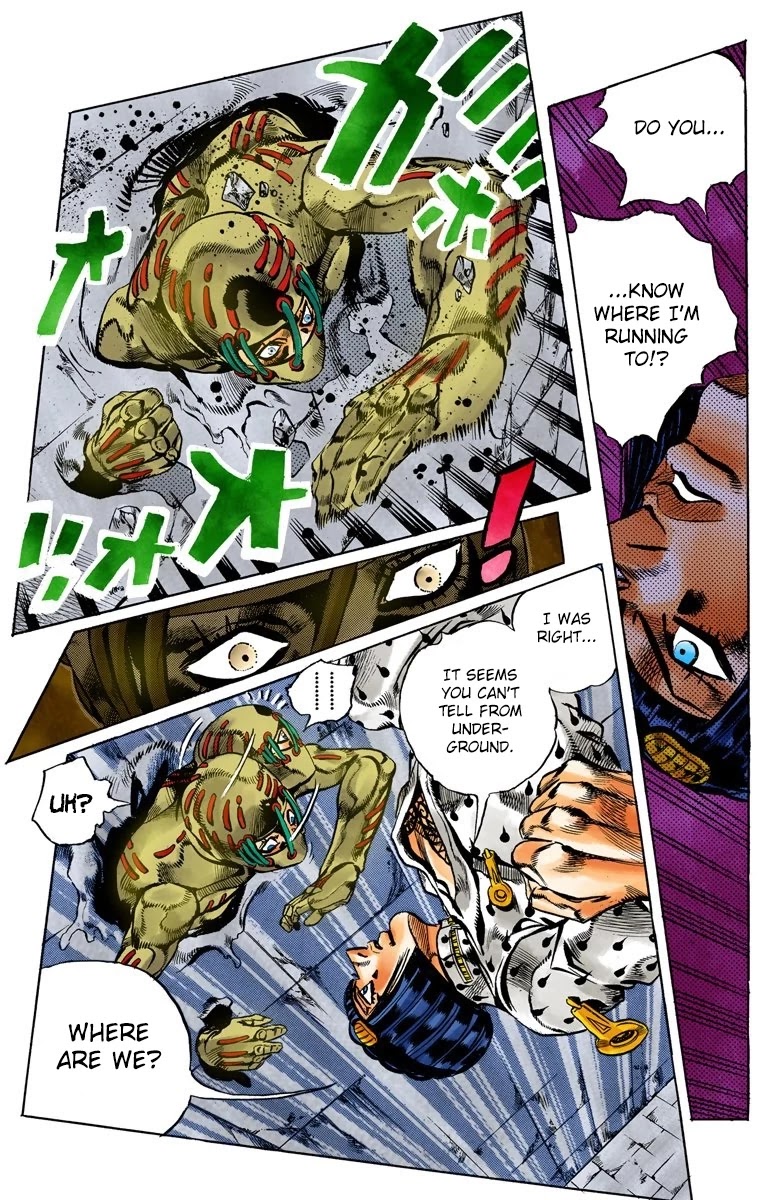 JoJo's Bizarre Adventure Part 5 - Vento Aureo (Official Colored) Chapter 117 page 17 - Chapter 117: Green Day and Oasis Part 3
