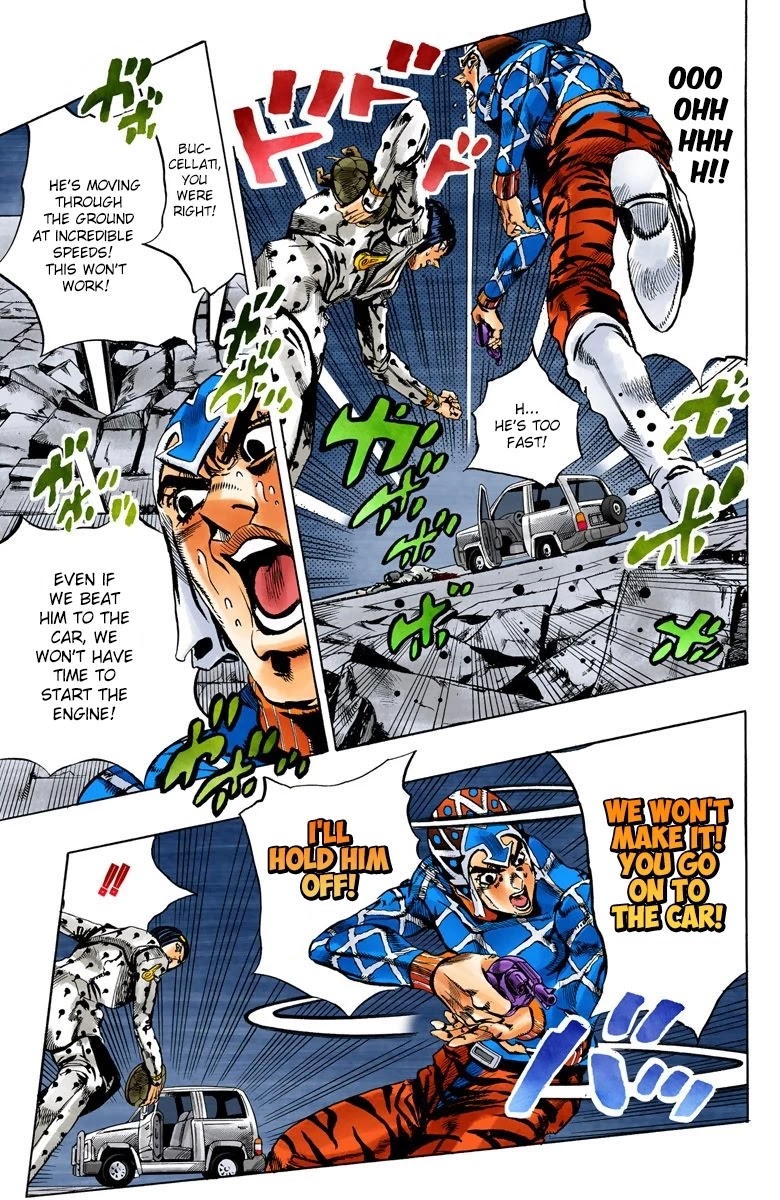 JoJo's Bizarre Adventure Part 5 - Vento Aureo (Official Colored) Chapter 117 page 6 - Chapter 117: Green Day and Oasis Part 3