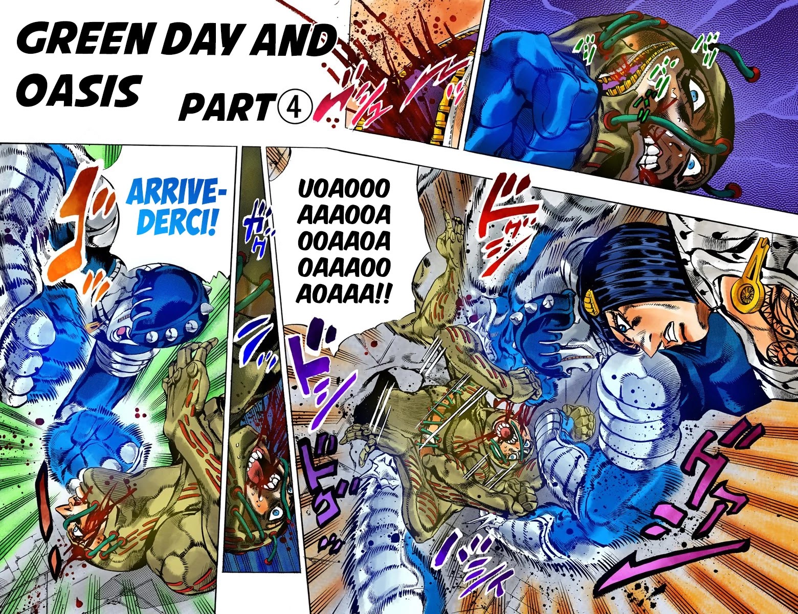JoJo's Bizarre Adventure Part 5 - Vento Aureo (Official Colored) Chapter 118 page 1 - Chapter 118: Green Day and Oasis Part 4