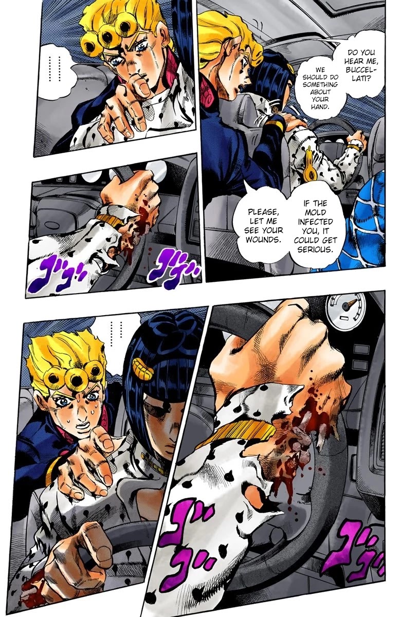 JoJo's Bizarre Adventure Part 5 - Vento Aureo (Official Colored) Chapter 118 page 10 - Chapter 118: Green Day and Oasis Part 4