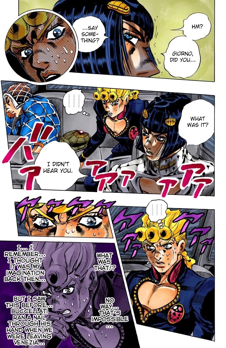 JoJo's Bizarre Adventure Part 5 - Vento Aureo (Official Colored) Chapter 118 page 12 - Chapter 118: Green Day and Oasis Part 4