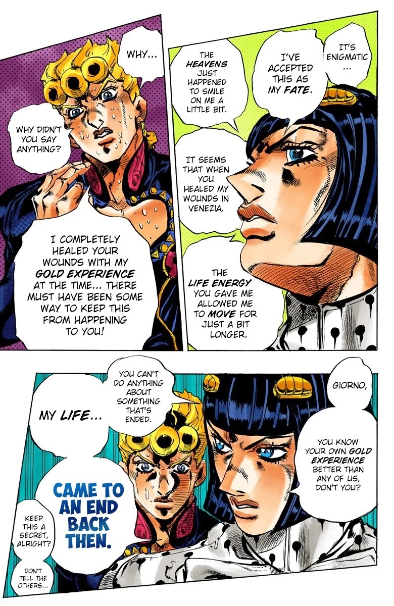 JoJo's Bizarre Adventure Part 5 - Vento Aureo (Official Colored) Chapter 118 page 14 - Chapter 118: Green Day and Oasis Part 4