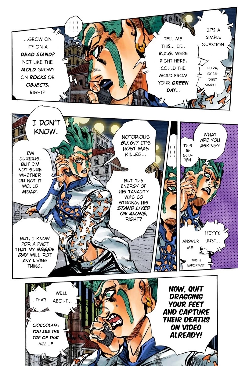 JoJo's Bizarre Adventure Part 5 - Vento Aureo (Official Colored) Chapter 118 page 5 - Chapter 118: Green Day and Oasis Part 4