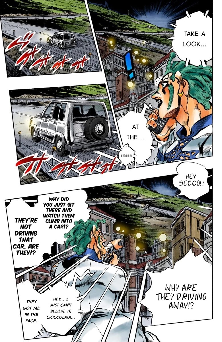 JoJo's Bizarre Adventure Part 5 - Vento Aureo (Official Colored) Chapter 118 page 6 - Chapter 118: Green Day and Oasis Part 4